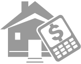 calculator over illustration of a house
