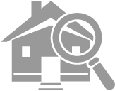 Magnifying glass over a illustration of a house